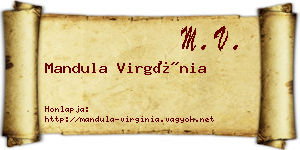 Mandula Virgínia névjegykártya